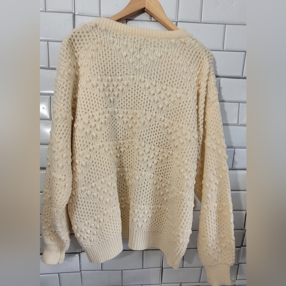 Objectives For Women Vintage Ladies Off White Cardigan Open Front Sweater Textur - Picture 4 of 5